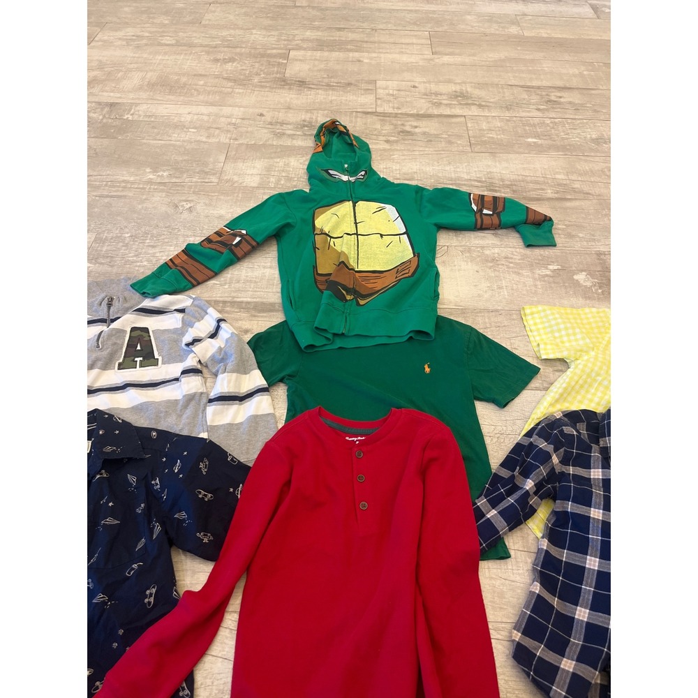 Kids Bundle 7 Pieces Long Sleeve Shirts Hoodies Polos Jackets Size 7‎ 8